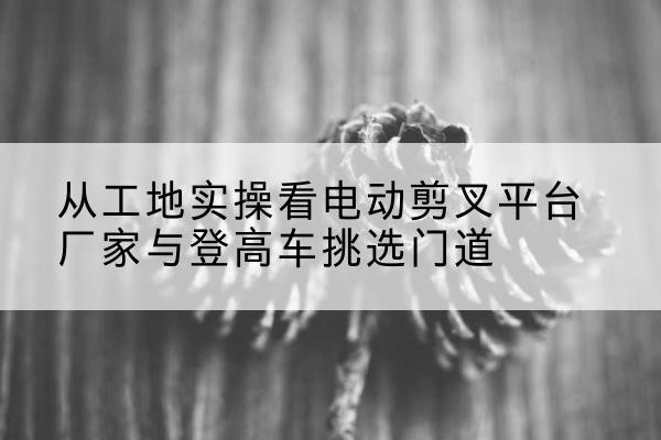 寻甸电动剪叉升降平台厂家-从工地实操看电动剪叉平台厂家与登高车挑选门道